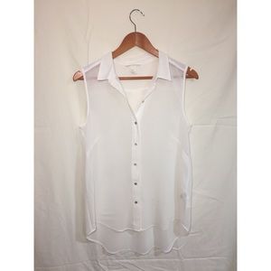 H&M white sheer shirt size 8